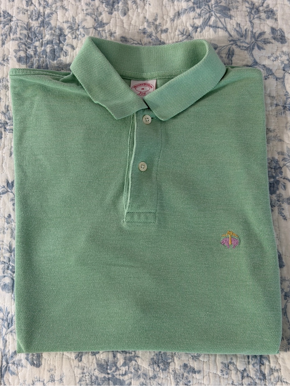 Brooks Brothers Slim Fit Solid Cotton Piqué Polo Men’s Size Medium Seafoam Green